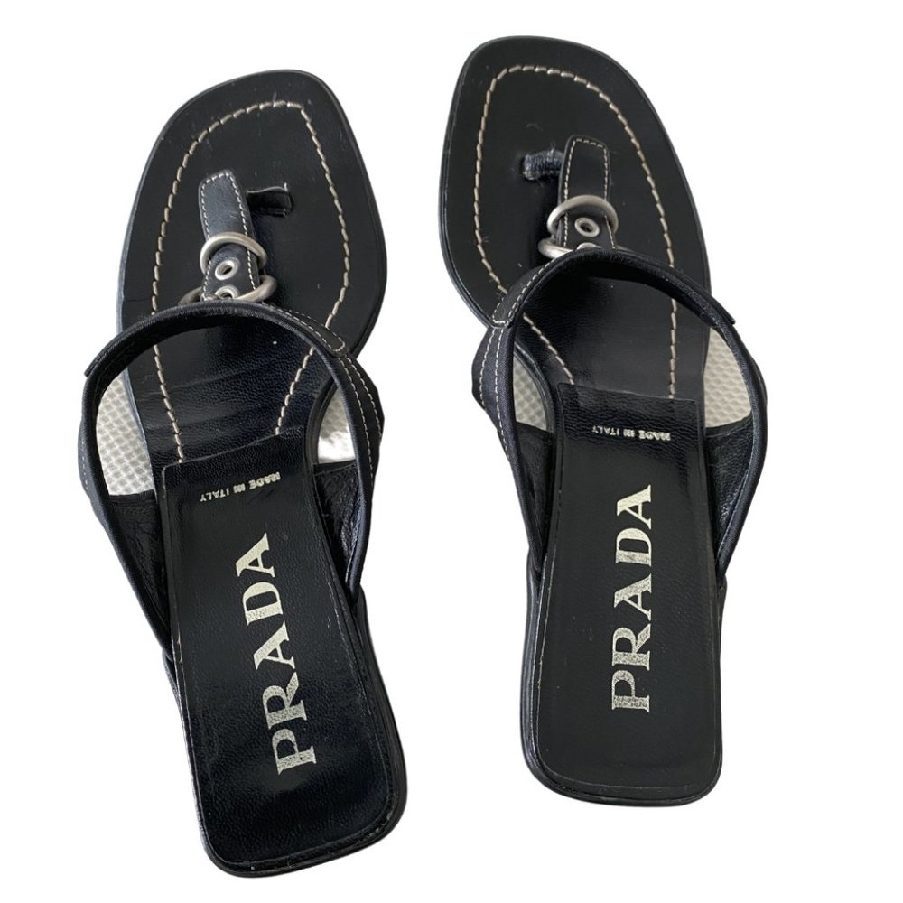 Authentic Black Prada Sandals